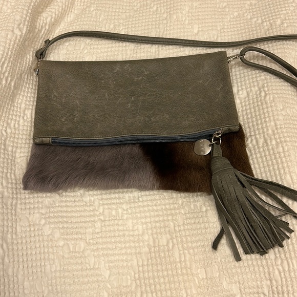Cowhide Leather Convertible Crossbody Clutch - Picture 3 of 5